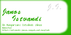 janos istvandi business card
